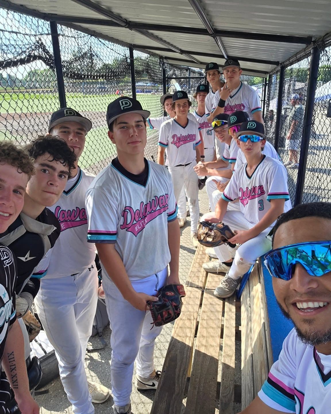 Player batting, showcase
